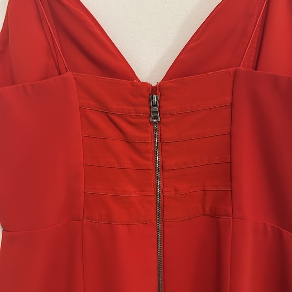 Alice and Olivia red tiny strap ruffle dress - Picture 5 of 6